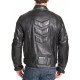 Men’s Padded Black Leather Biker Jacket
