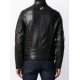 Men’s Padded Sleeves Biker Leather Jacket