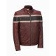 Men’s Retro Red Waxed Vintage Leather Jacket