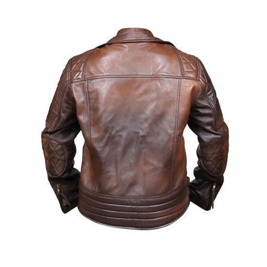 Men’s Rustic Brown Leather Motorcycle Jacket