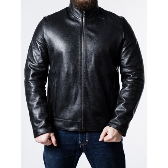 Men’s Sheepskin Black Biker Leather Jacket