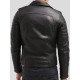 Men’s Slim Fit Black Leather Quilted Biker Jacket