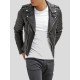 Men’s Slim Fit Black Leather Quilted Biker Jacket