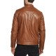 Men’s Slim Fit Brown Leather Biker Jacket