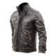Men’s Slim Fit Vintage Leather Biker Jacket