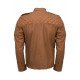 Men’s Tan Sheepskin Quilted Style Leather Jacket