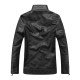 Men’s Vintage Black Standing Collar Leather Jacket