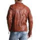 Men’s Vintage Distressed Brown Biker Jacket