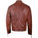 Real Leather Brown Padded Biker Jacket for Men