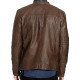 Sheepskin Leather Jacket Camel Brown