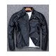 Skull Distressed Black Vintage Biker Leather Jacket For Men