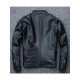 Skull Distressed Black Vintage Biker Leather Jacket For Men