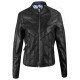 Women V-Style Black Biker Leather Jacket
