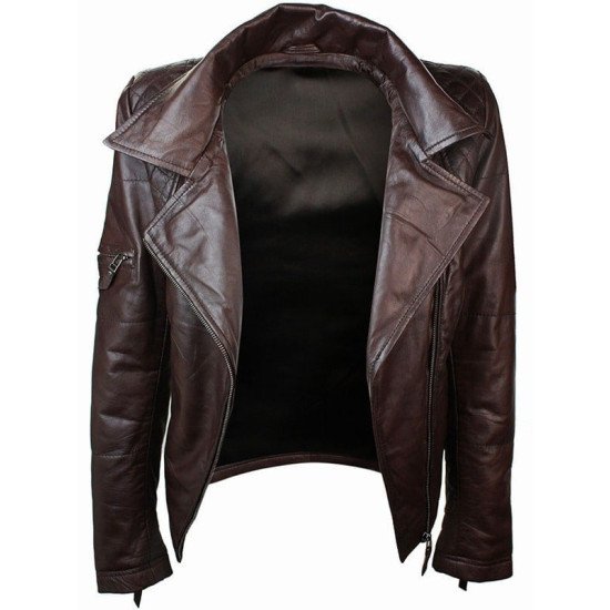 Women's Slim Fit Chocolate Brown Hooded Leather Jacket