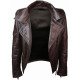 Women's Slim Fit Chocolate Brown Hooded Leather Jacket