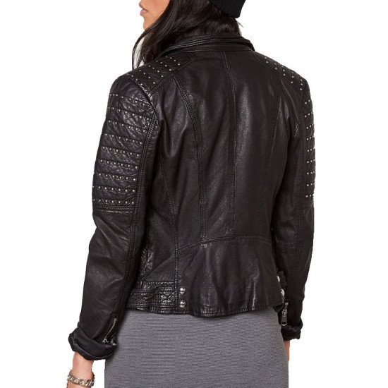 Women's Slim Fit Leather Motorcycle Jacket