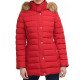 Women’s Red Winter Coat with Fur Hood