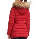 Women’s Red Winter Coat with Fur Hood