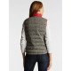 Women’s Standing Collar Red & Grey Puffer Vest
